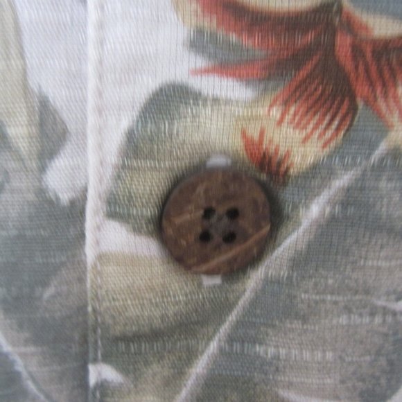 Summa vintage Men Hawaiian camp shirt p2p 24 L aloha luau tropical linen blend - Picture 7 of 10